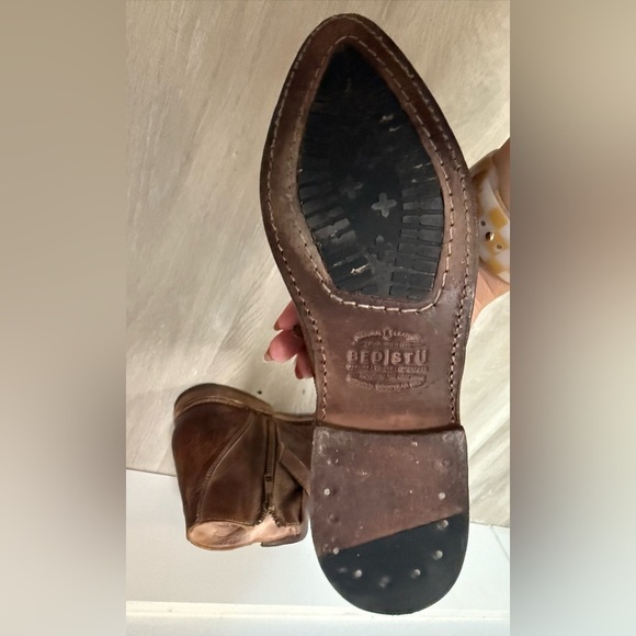 Bed Stu Cobbler Organic Leather “Dipper” Distressed Ankle Boots w/Fringe, Size 8 - Picture 12 of 16